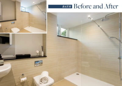 Professionally staged home by Beau Property Home Staging before and after. Show home bathroom