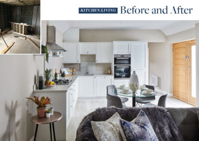 Professionally staged home by Beau Property Home Staging before and after comparison. Show home kitchen