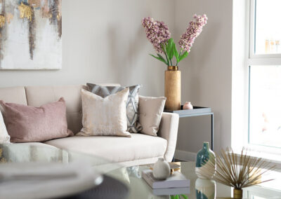 Standing flower, professionally staged by Beau Property in lounge area
