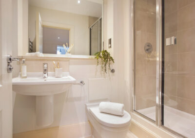 Professionally staged home by Beau Property Home Staging. Show home shower room